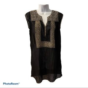 Joie Silla black embroidered embellished dress XS